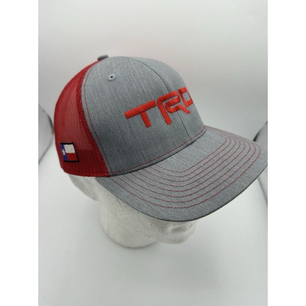 Toyota TRD Richardson 112 Trucker Hat Gray Red Texas Flag Snapback Cap